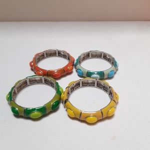 Vintage 1960's stretch Bracelets set 4